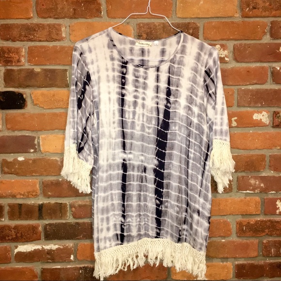 Southern Stitch Tops - 🔥Southern Stitch Boho Top with Fringe Large